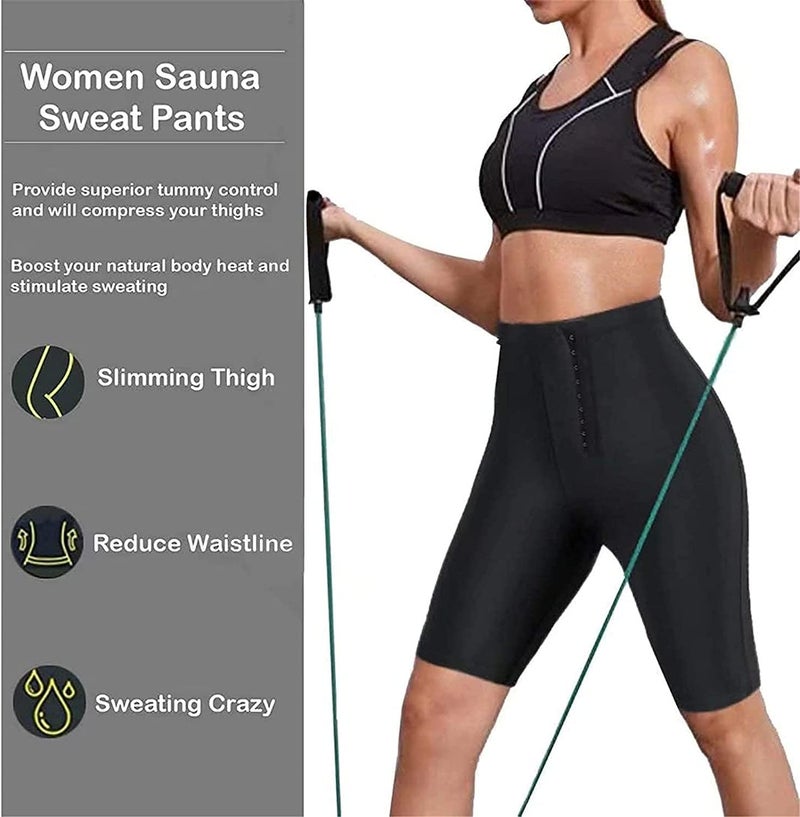 ويوبلز بنطال ساونا نسائي حراري لتنحيف الجسم والخصر، شورت عالي الخصر للساونا، بدلة ساونا رياضية، بنطال ضيق قابل للتعديل لتنحيف الخصر - Image 5